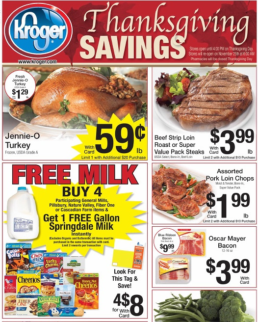 Kroger Thanksgiving Dinner
 Kroger Weekly Matchups 11 16 Blue Bell only $3 99