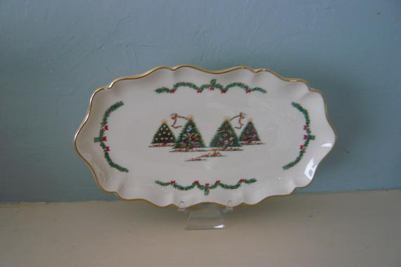 Lenox Christmas Candy Dish
 Lenox Joys of Christmas Candy Dish with by ManyAMoonsVintage