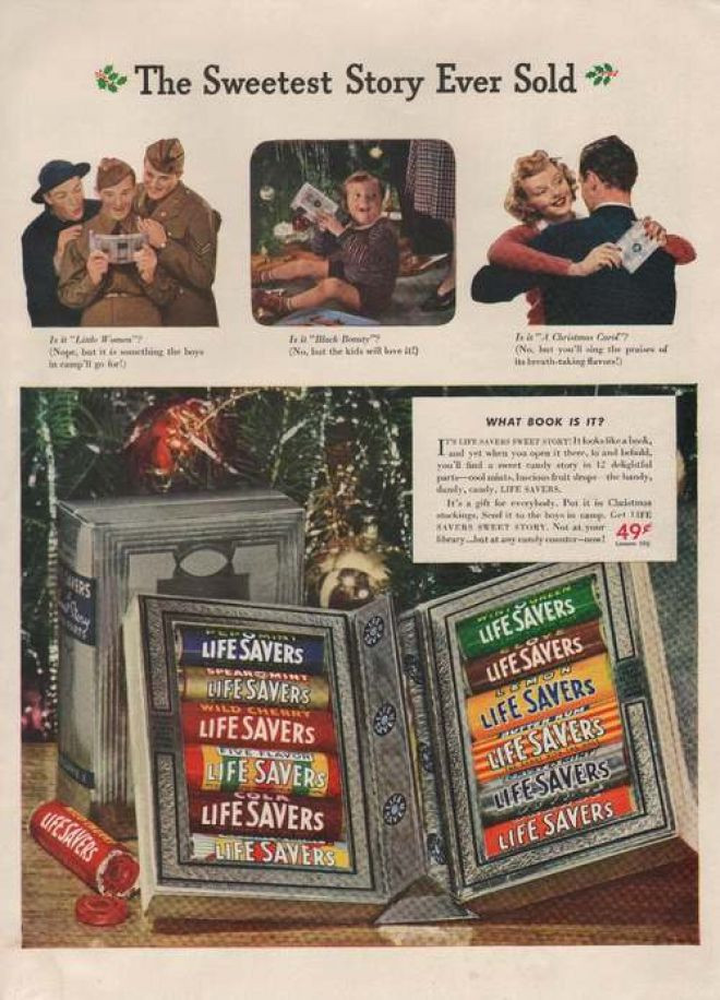 Lifesavers Christmas Candy Book
 Vintage Food Advertisements of the 1940s Page 20