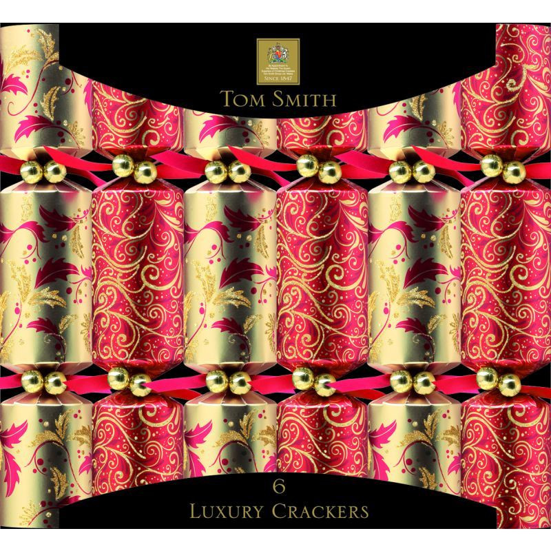Luxury Christmas Crackers
 6 Luxury Christmas Crackers 12 5" Red Gold Buy line