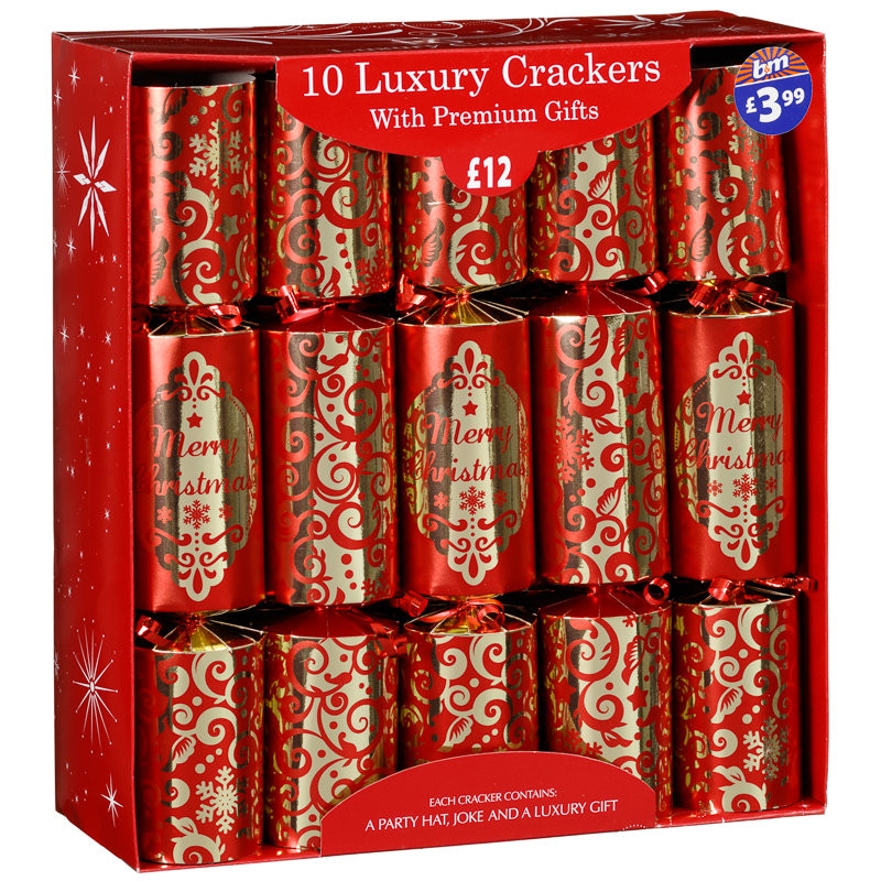 Luxury Christmas Crackers
 Luxury Christmas Crackers 10pk Red