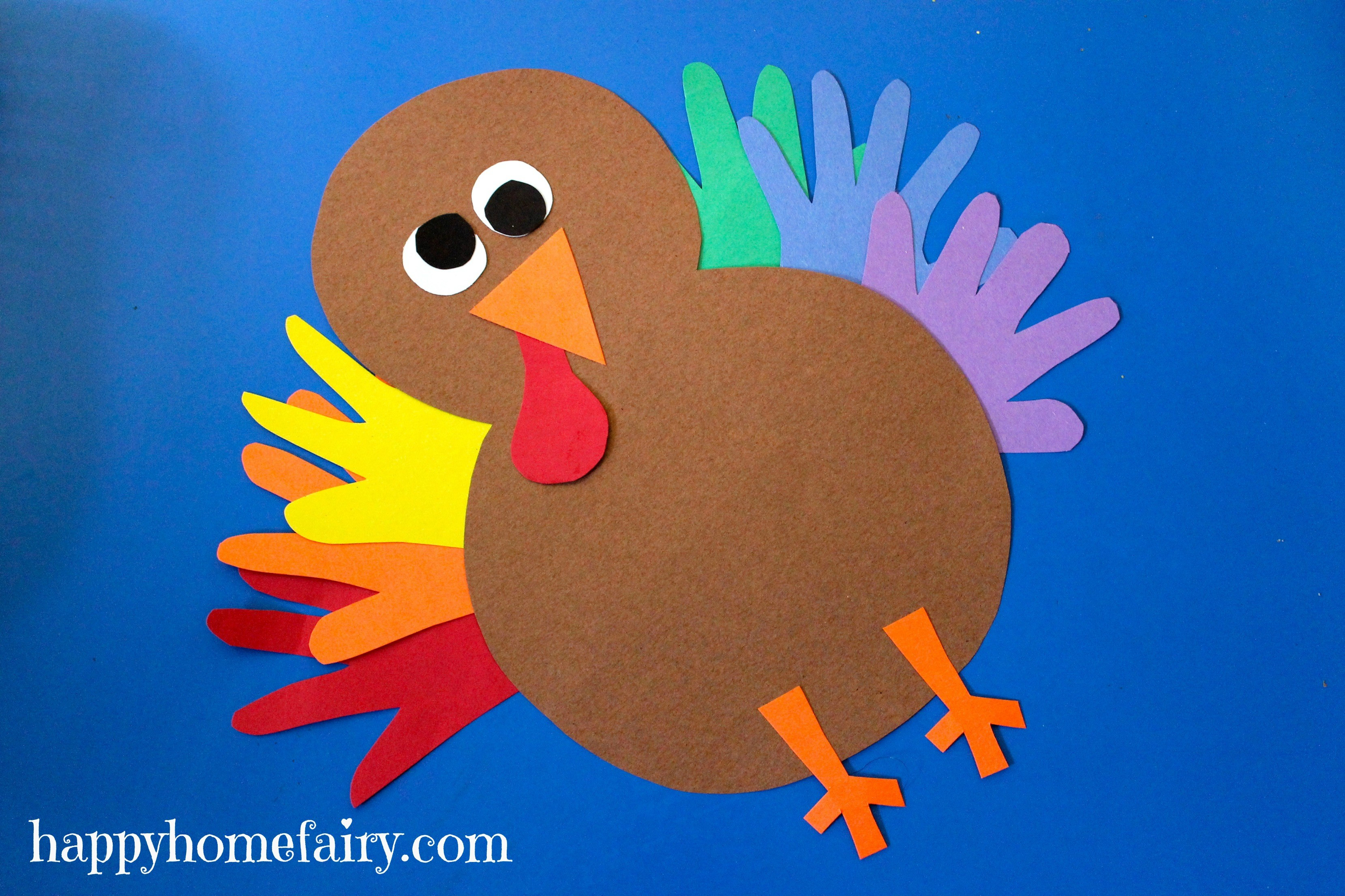 Make Thanksgiving Turkey
 Thankful Handprint Turkey Craft FREE Printable Happy