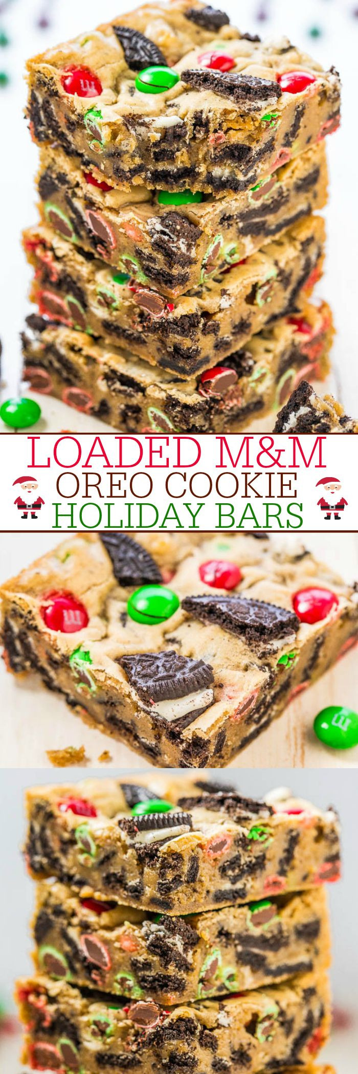 M&amp;M Christmas Cookies
 Loaded M&M Oreo Cookie Holiday Bars Recipe