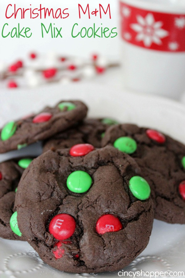 M&amp;M Christmas Cookies Recipe
 Christmas M&M Cake Mix Cookies Recipe CincyShopper