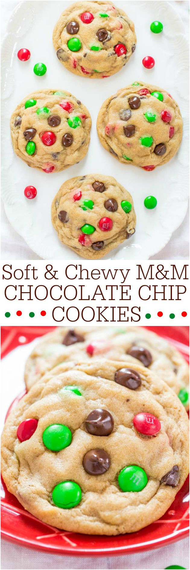 M&amp;M Christmas Cookies Recipe
 Soft and Chewy M&M Chocolate Chip Cookies If you re