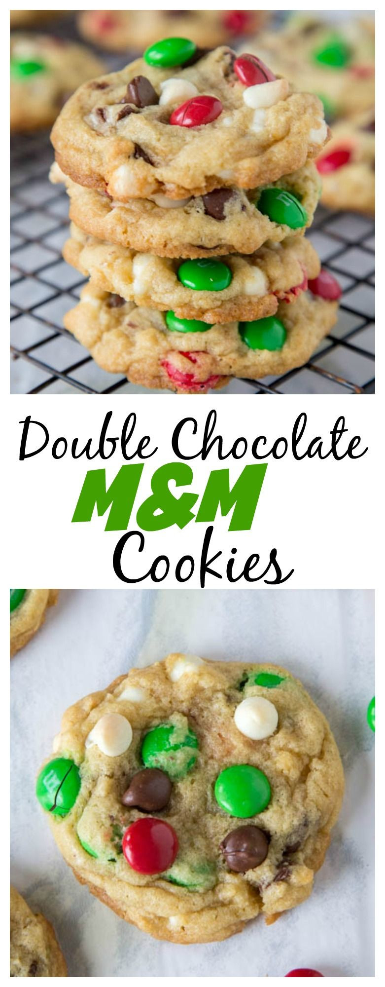 M&amp;M Christmas Cookies Recipe
 Double Chocolate M&M Cookies – super soft and chewy