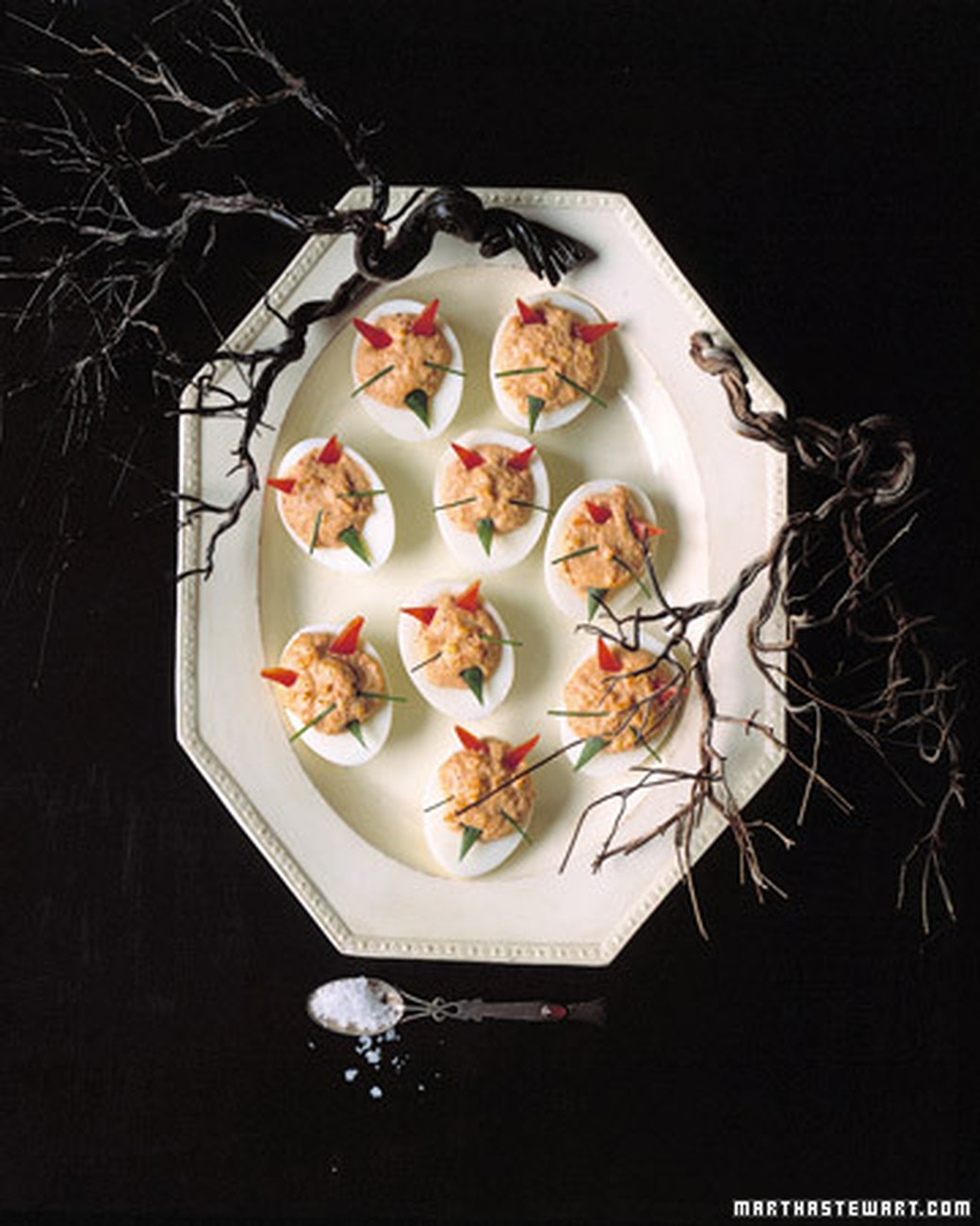 Martha Stewart Halloween Deviled Eggs
 Halloween Party Recipes The Gift Exchange Blog