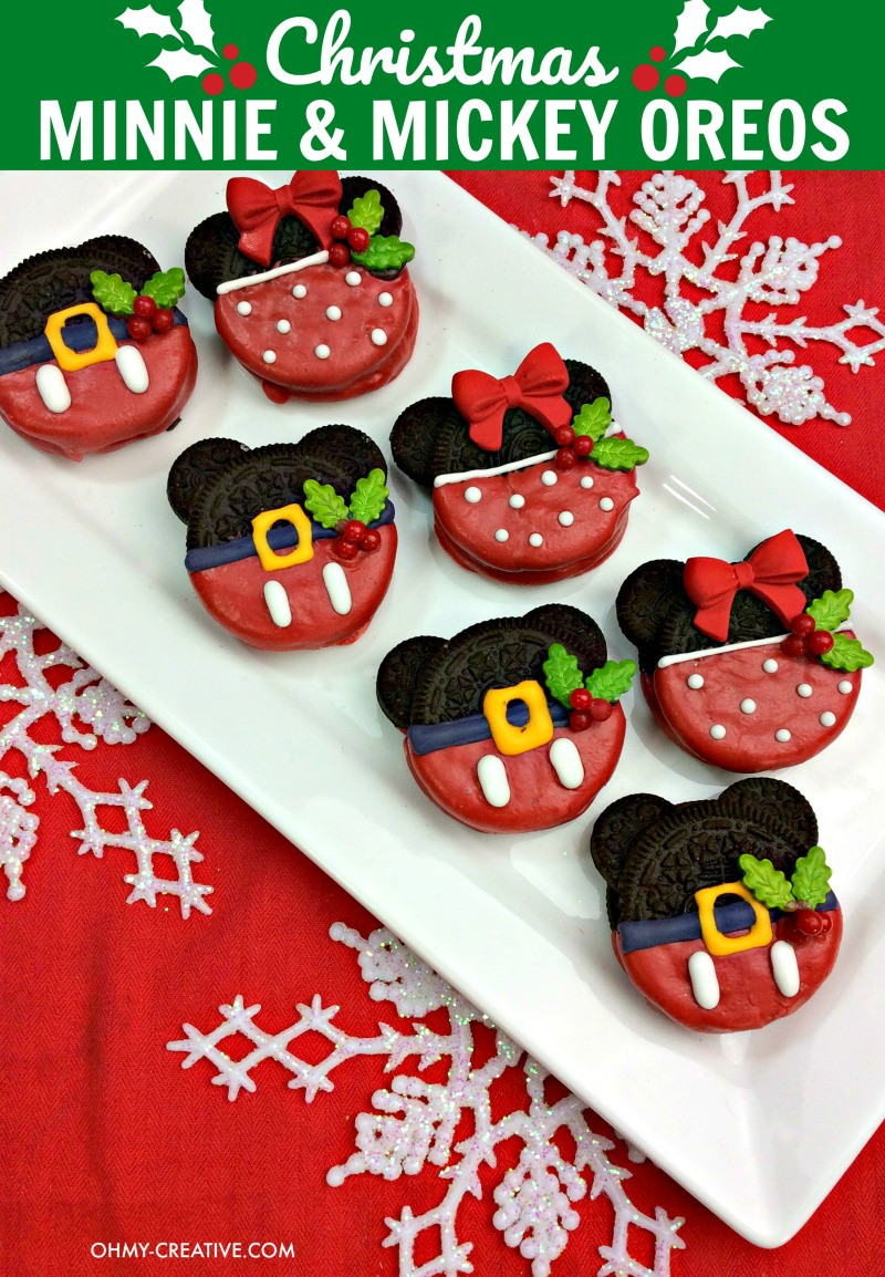 Mickey Christmas Cookies
 Christmas Minnie And Mickey Mouse Oreos Oh My Creative