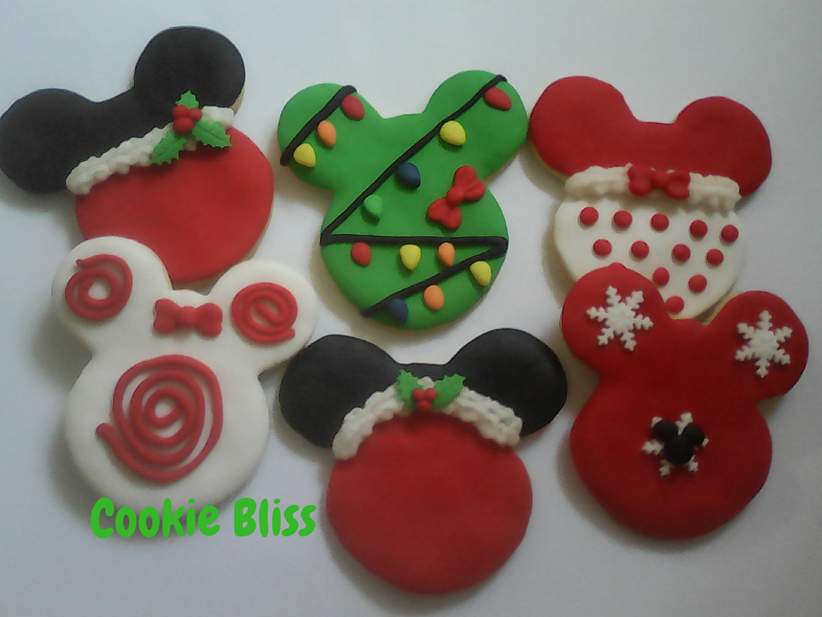 Mickey Christmas Cookies
 12 Mickey & Minnie Mouse Christmas Cookies Party Favors
