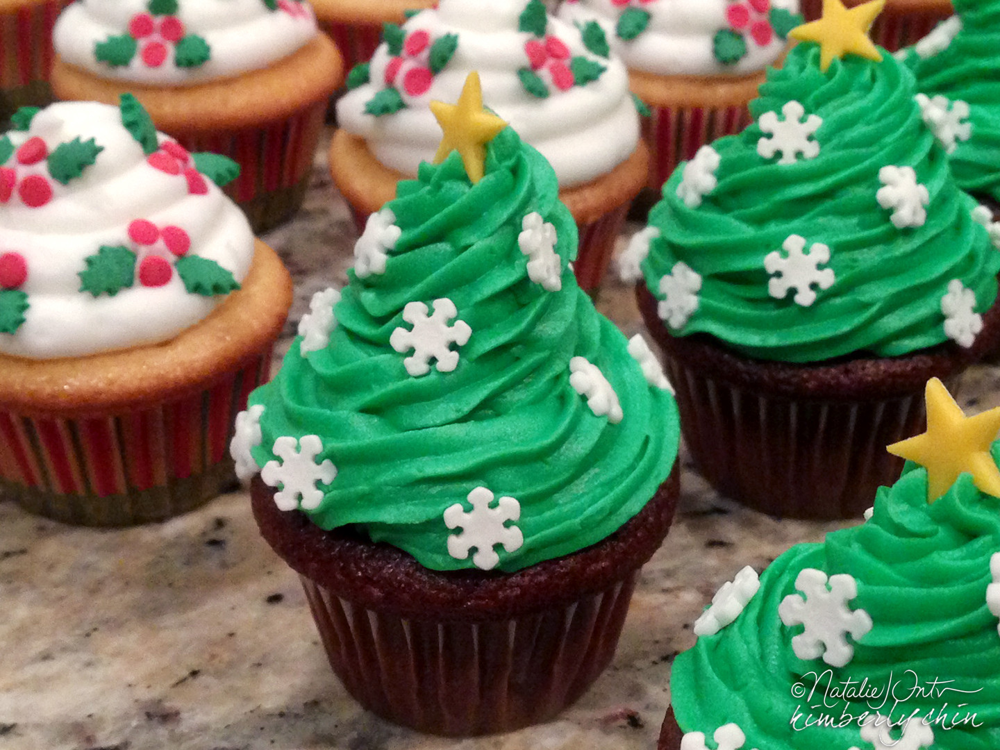 Mini Christmas Cup Cakes
 Mini Christmas Cupcakes by Kim and Nat