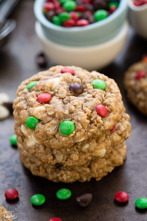 Mm Christmas Cookies
 Christmas Oatmeal M&M Cookies