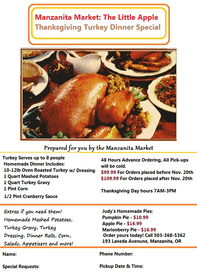 Order Turkey For Thanksgiving
 Thanksgiving Turkey Orders & Our 2014 Dinner Flyer