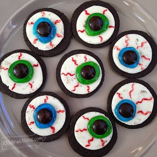 Oreo Halloween Cookies
 Halloween Eyeball Printable Art and Decor 100 Directions