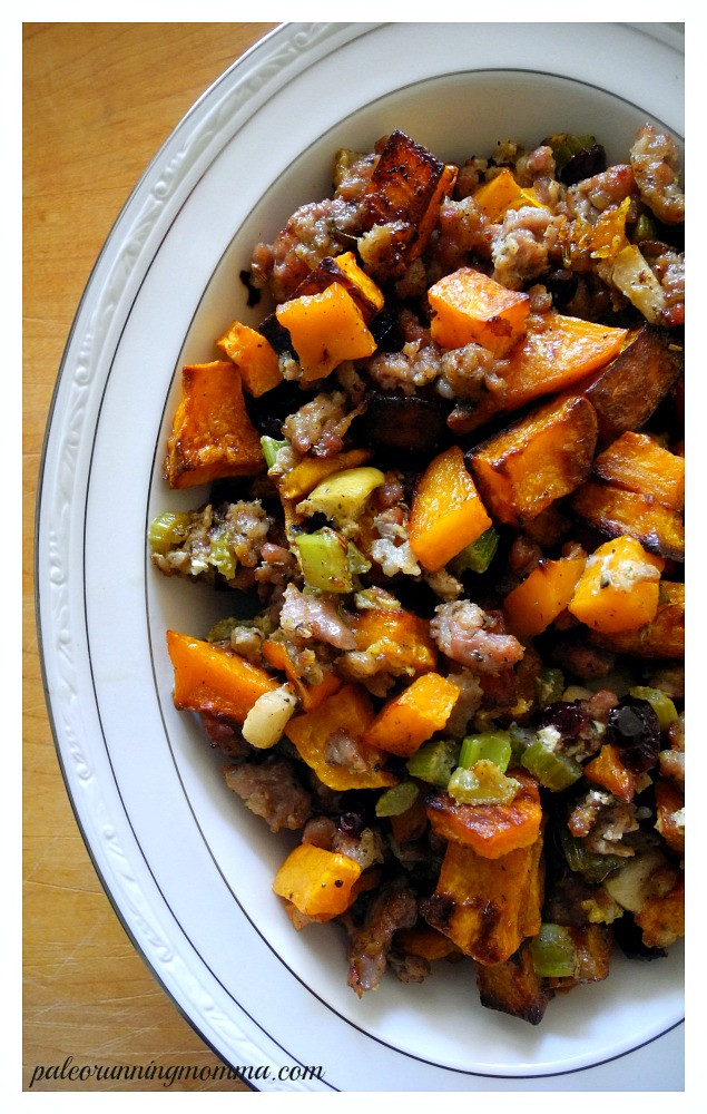 Paleo Thanksgiving Stuffing
 Paleo Butternut Sausage Stuffing with Apples & Cranberries