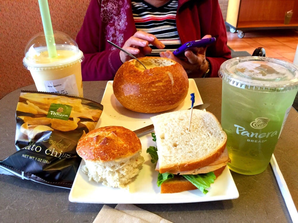 Panera Bread Open On Thanksgiving
 Smoked turkey sandwich and clam chowder in a bread bowl Yelp