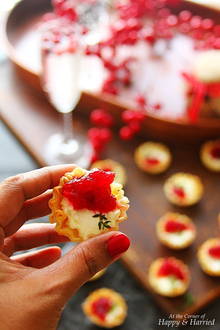 Party Appetizers Christmas
 Cranberry & Cream Cheese Mini Phyllo Bites Christmas