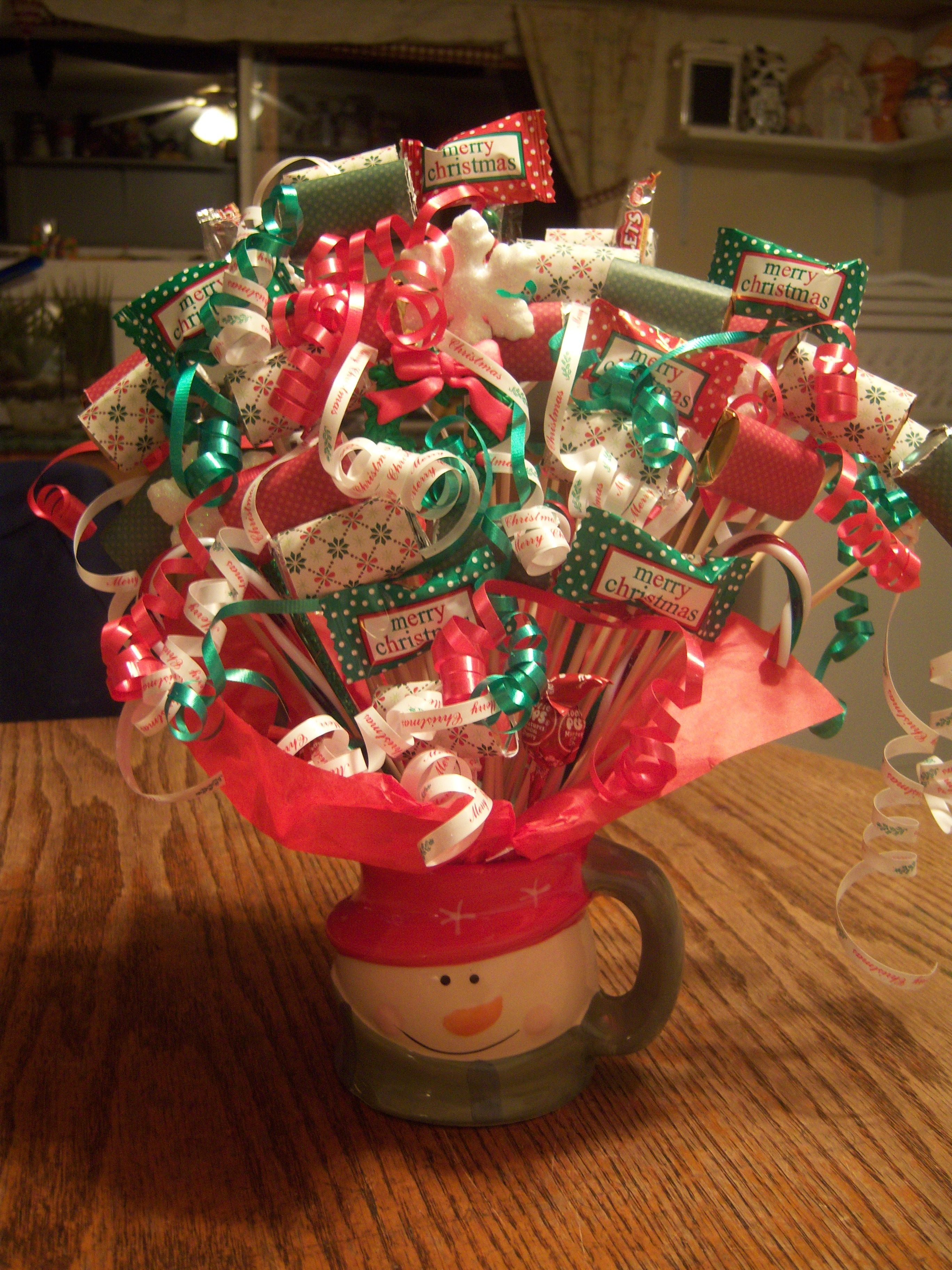 Pinterest Christmas Candy
 Christmas Bouquet Green and Red Candy Bouquets