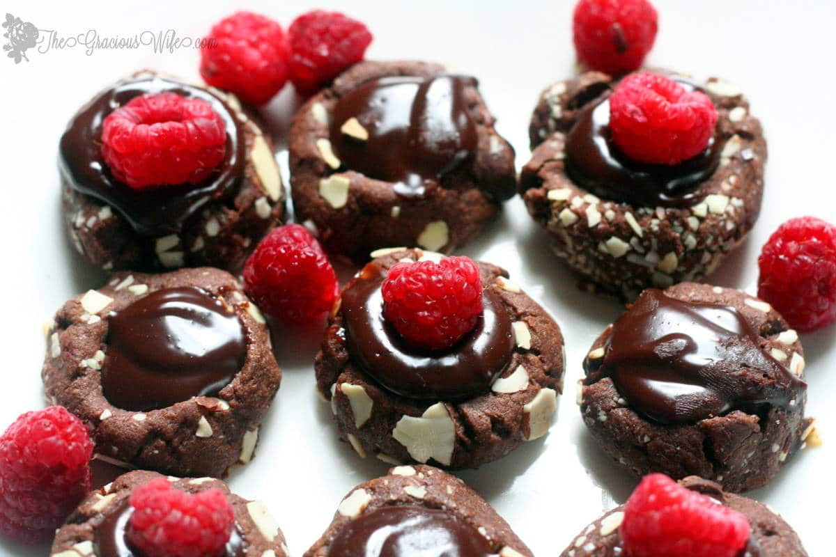 Raspberry Christmas Cookies
 Raspberry Ganache Thumbprints