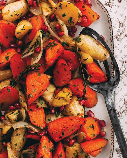 Roasted Fall Root Vegetables
 Simple Roasted Root Ve ables with Maple Syrup & Olive