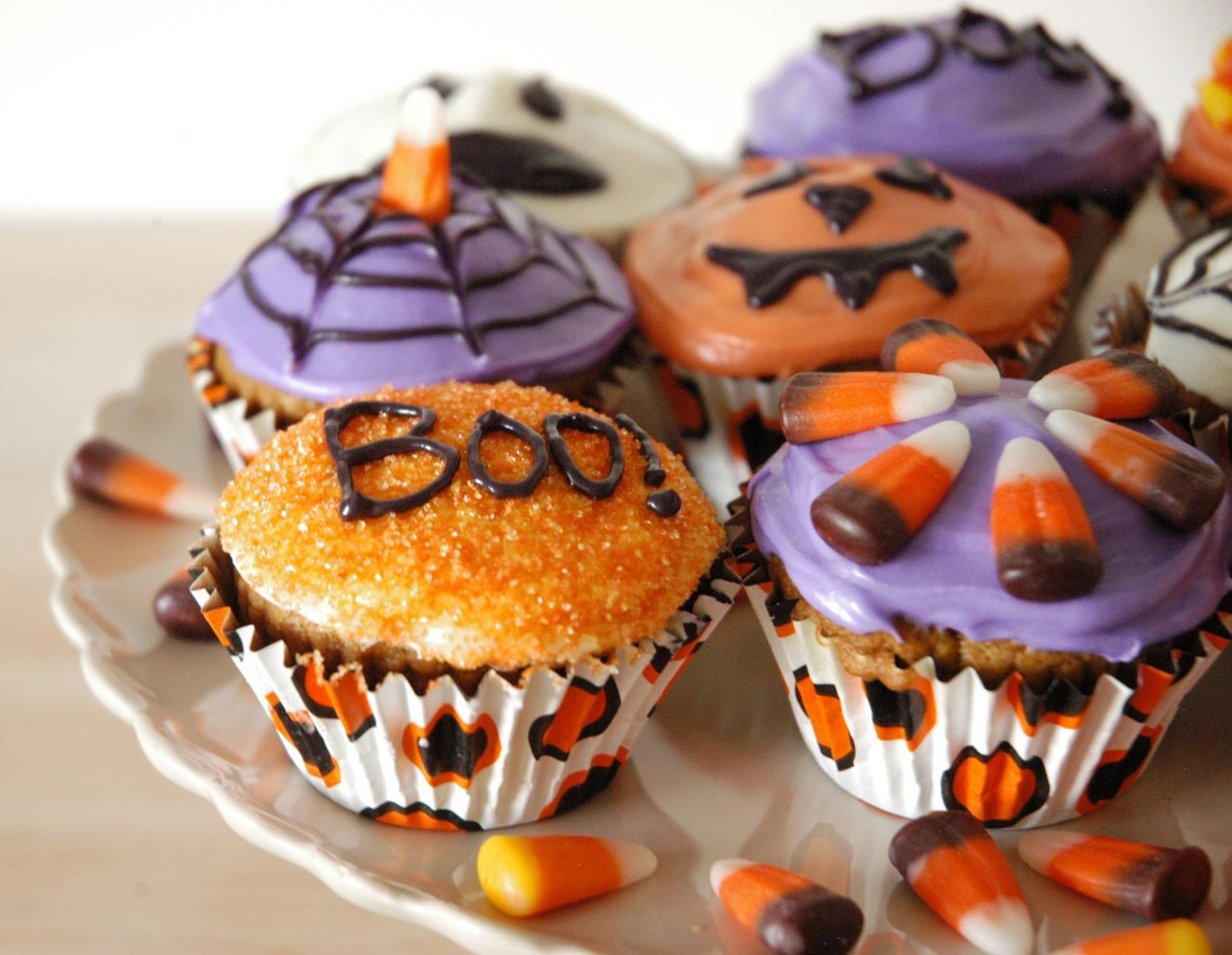 Scary Halloween Cupcakes
 Goddess of Baking Spiced Pumpkin Cupcakes for Halloween