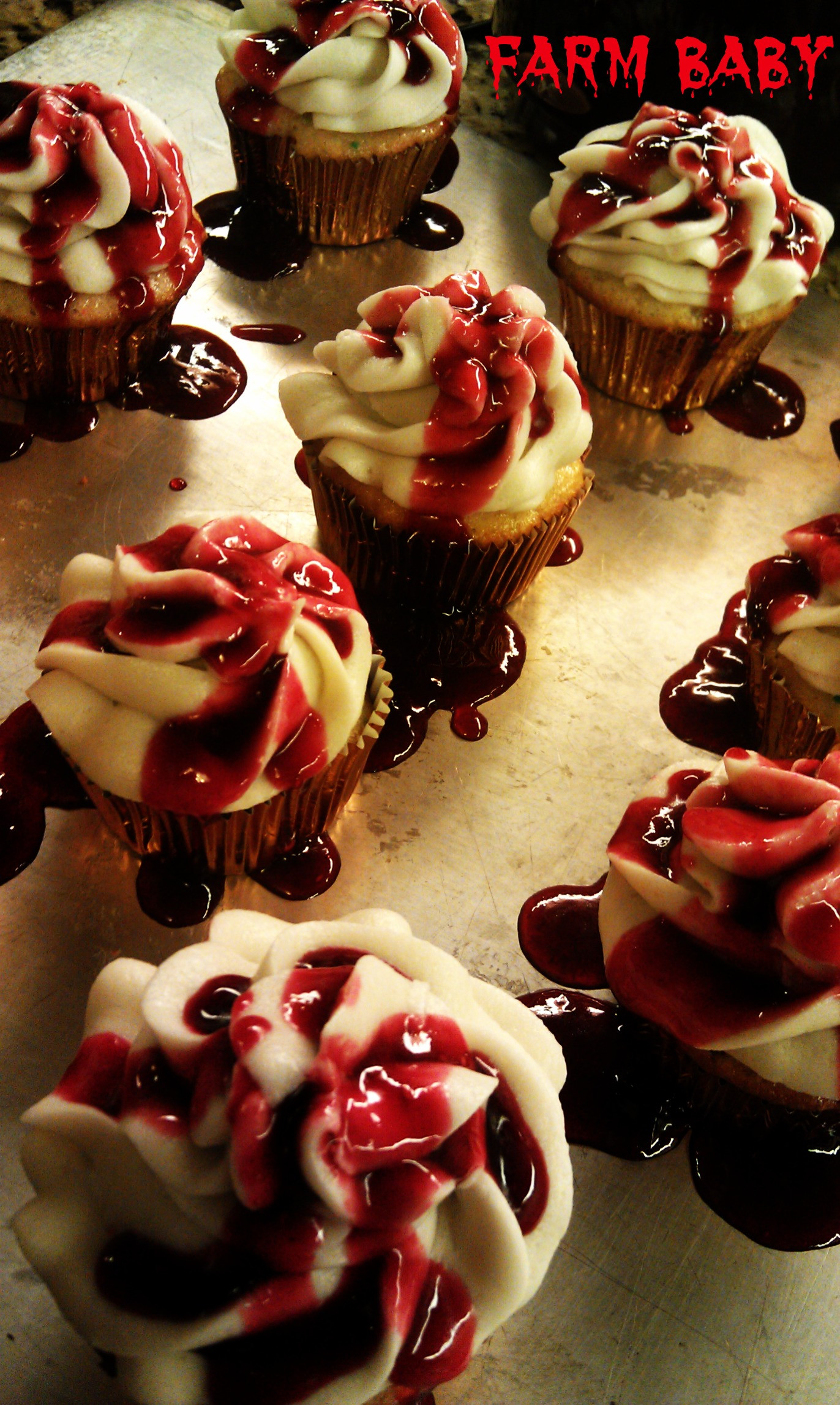 Scary Halloween Cupcakes
 “Bloody” Halloween Cupcakes