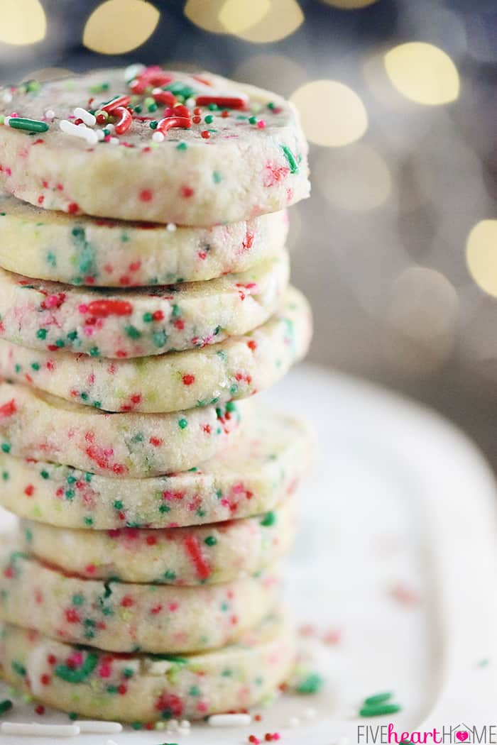 Shortbread Christmas Cookies With Sprinkles
 Easy Christmas Shortbread Cookies • FIVEheartHOME