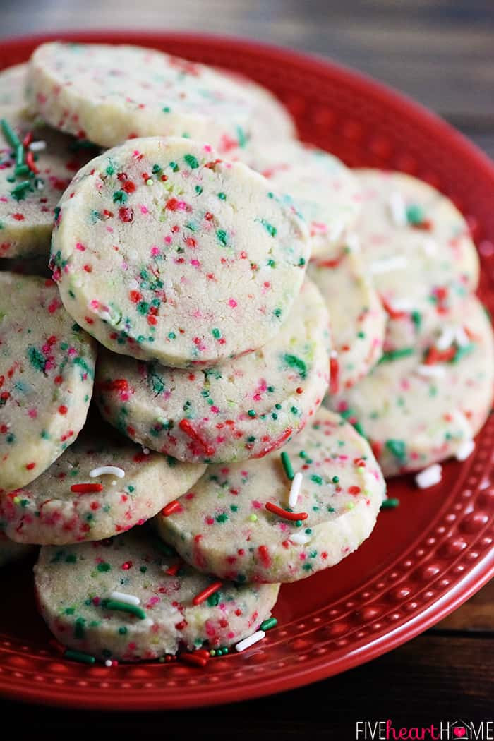 Shortbread Christmas Cookies With Sprinkles
 Easy Christmas Shortbread Cookies • FIVEheartHOME