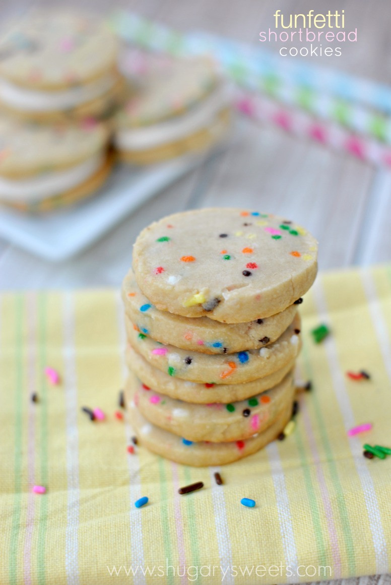 Shortbread Christmas Cookies With Sprinkles
 Funfetti Shortbread Cookie Sandwiches Shugary Sweets