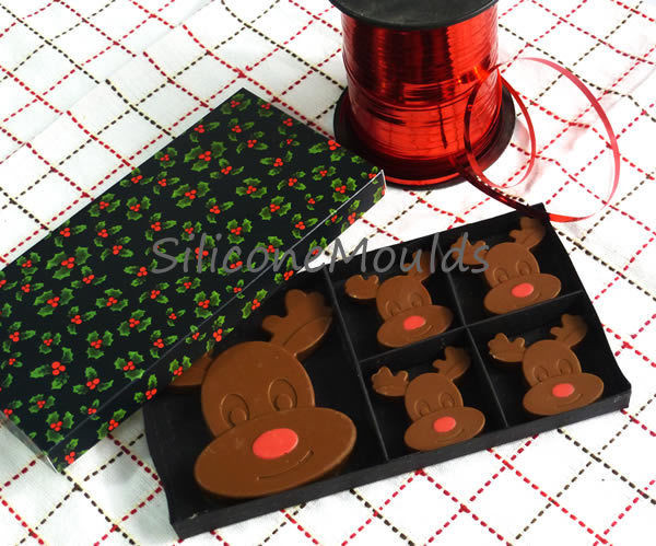 Silicone Christmas Candy Molds
 REINDEER RUDOLPH Christmas Chocolate Silicone Bakeware