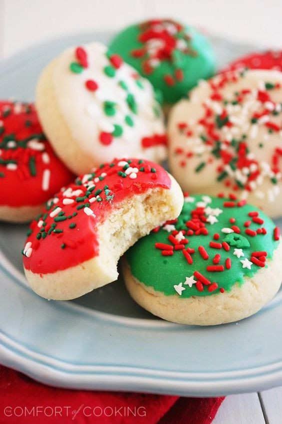 Soft Christmas Cookies Recipe
 Sugar cookies Easy decorations and House on Pinterest