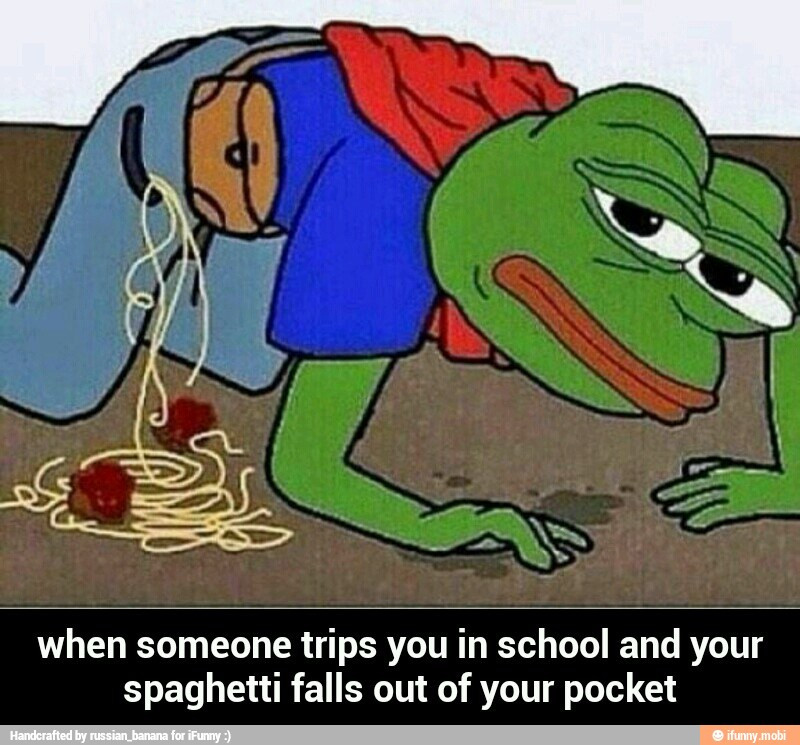 Spaghetti Falls Out Of Pocket
 I Hate School Funny