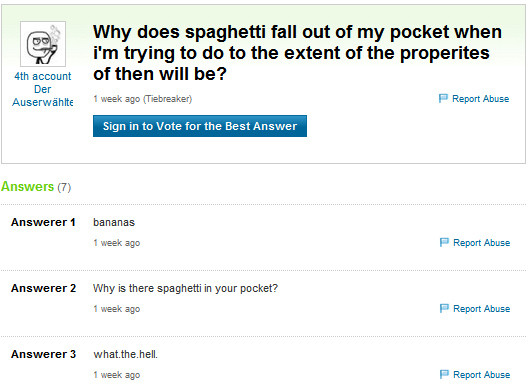 Spaghetti Falls Out Of Pocket
 Spaghetti Fell Out My Pocket