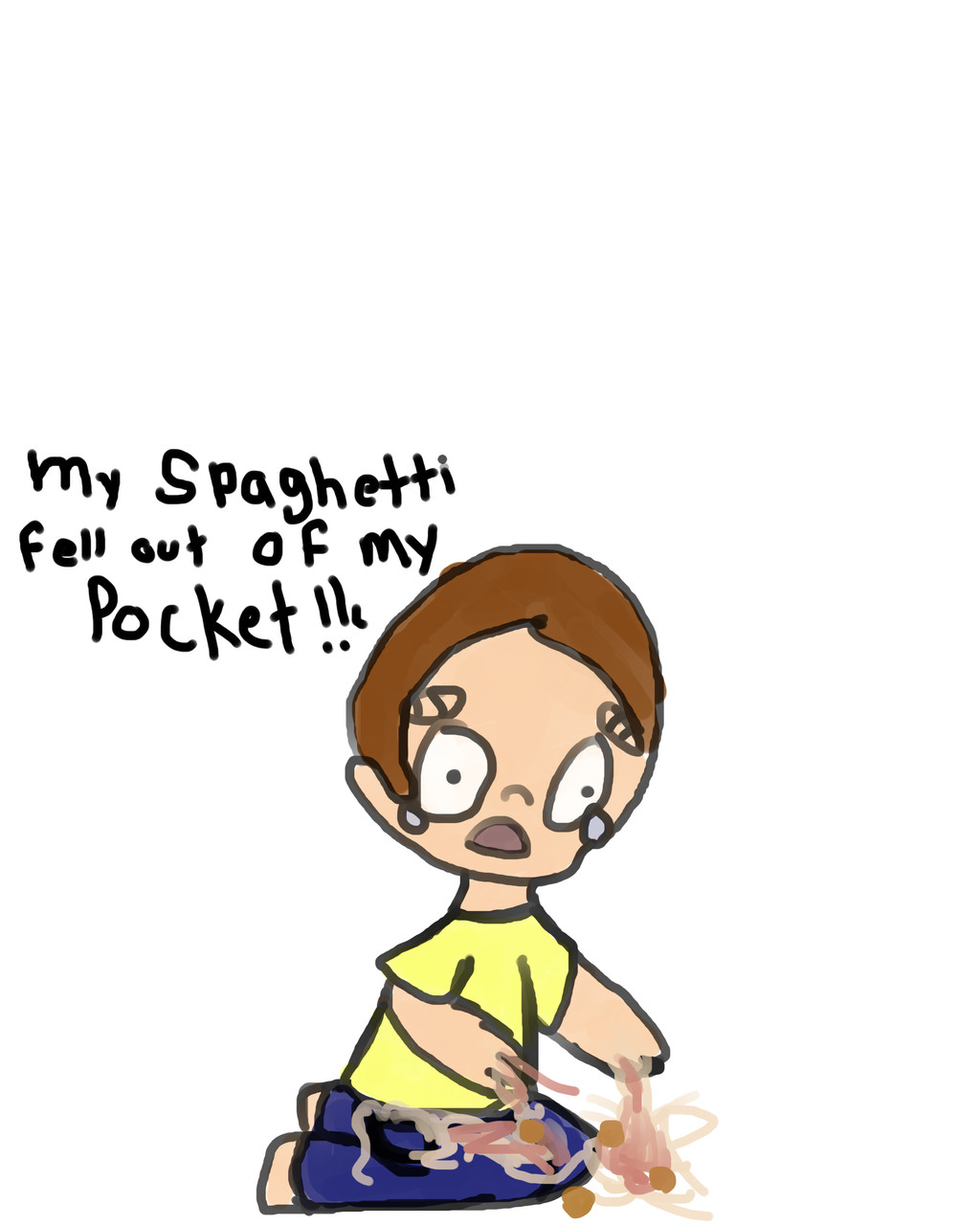 Spaghetti Falls Out Of Pocket
 My Spaghetti Fell Out My Pocket by gothguk on DeviantArt