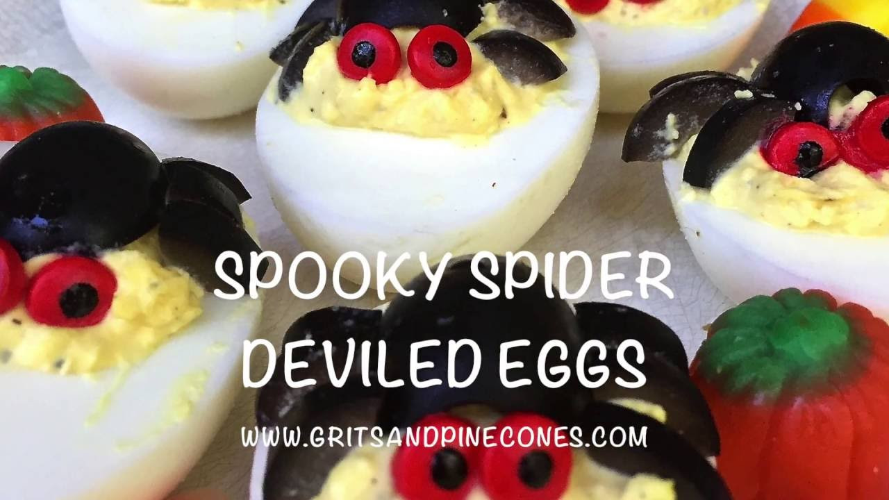Spooky Deviled Eggs Halloween
 Halloween Spooky Spider Deviled Eggs