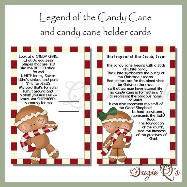 Story Of The Candy Cane At Christmas
 Legend of the Candy Cane Card Digital Printable