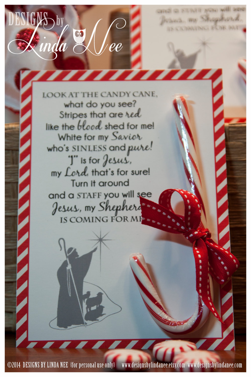 Story Of The Candy Cane At Christmas
 Legend of the Candy Cane Card for Witnessing at Christmas