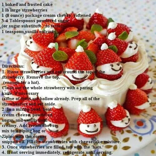 Strawberry Christmas Cake
 Strawberry santa cake Christmas