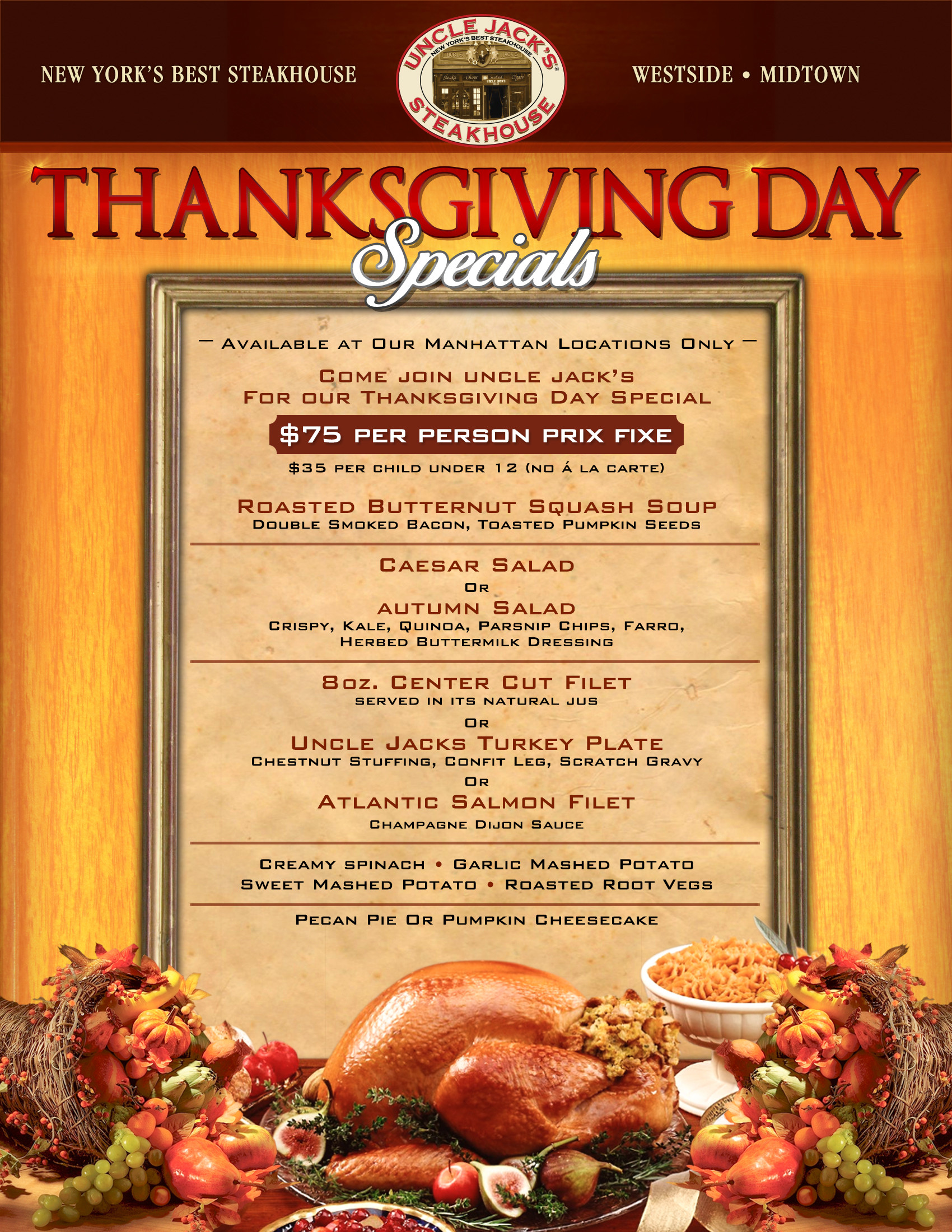 Thanksgiving Breakfast Menu
 Uncle Jack s Steakhouse e of the Top NYC Restaurants
