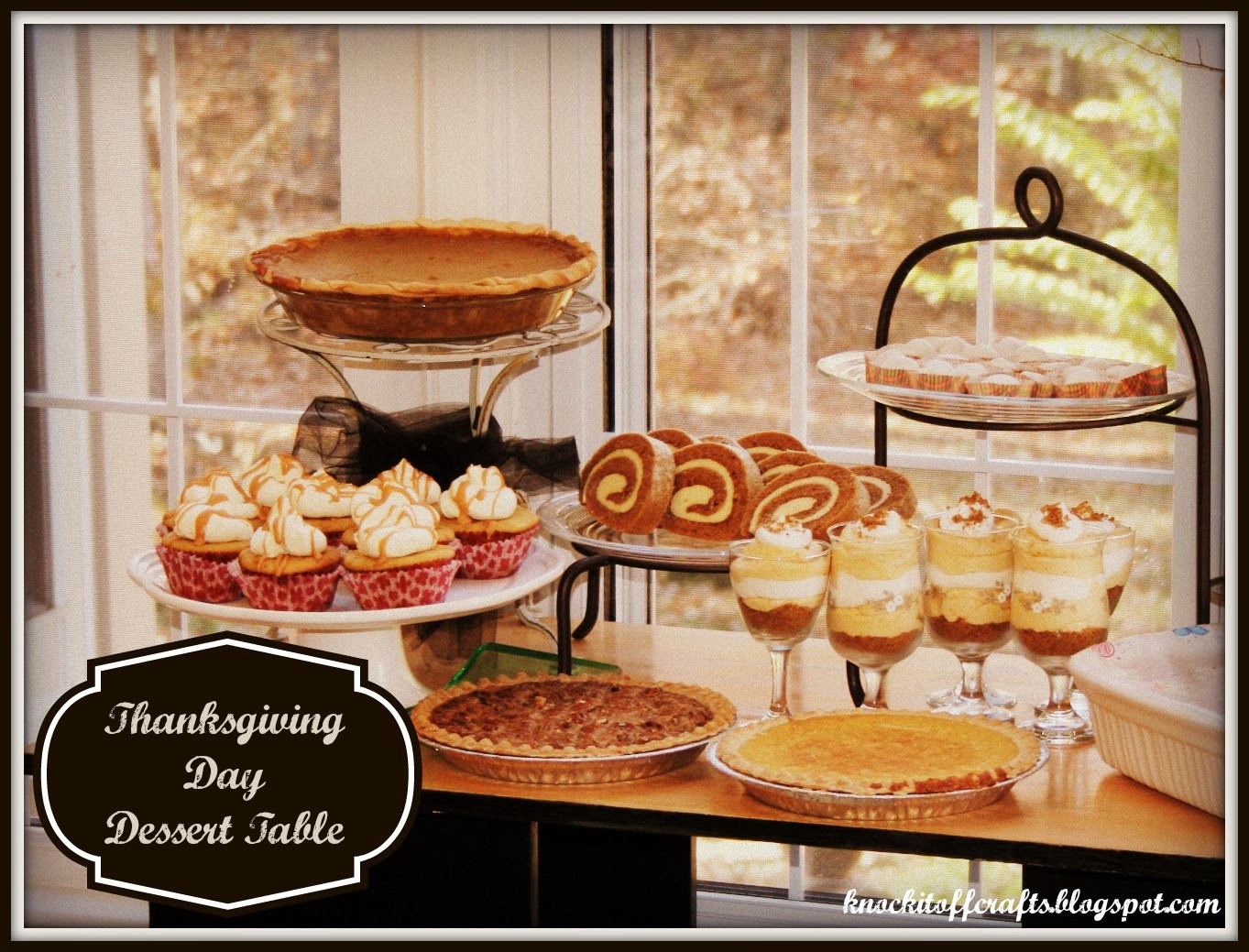 Thanksgiving Dessert Table
 Thanksgiving Day Dessert Pumpkin Cheesecake Trifles