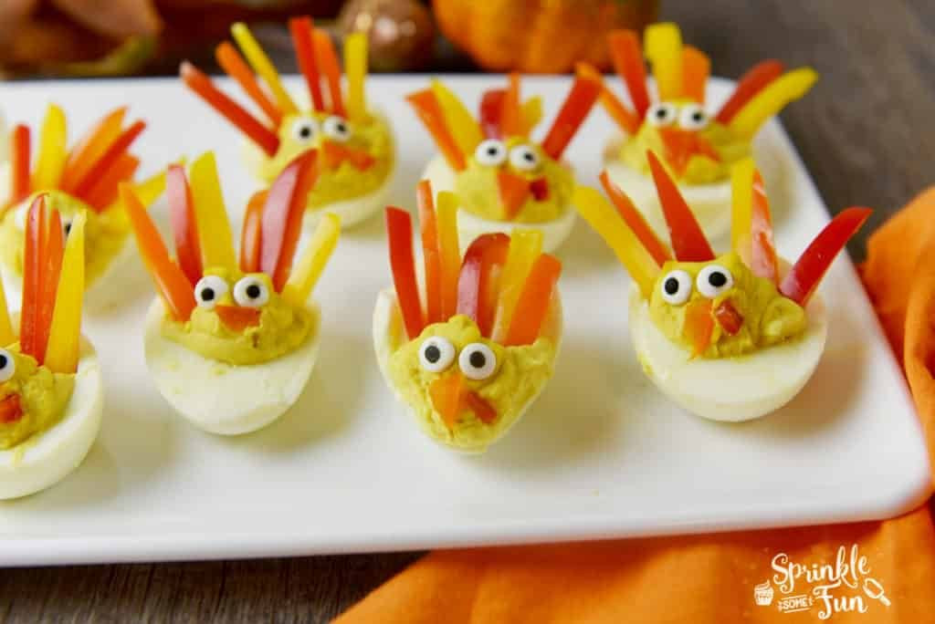 Thanksgiving Deviled Eggs
 Deviled Egg Turkeys Sprinkle Some Fun