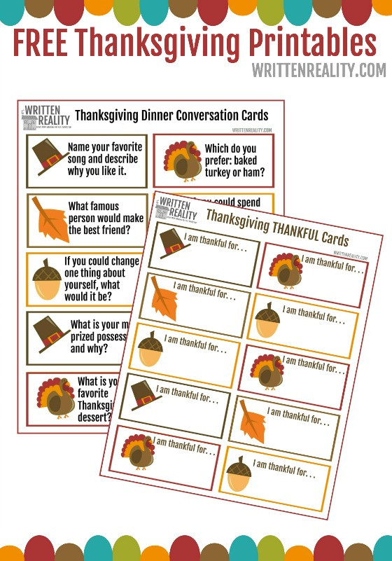 Thanksgiving Dinner Games
 Thanksgiving Dinner Conversation Starters Written Reality