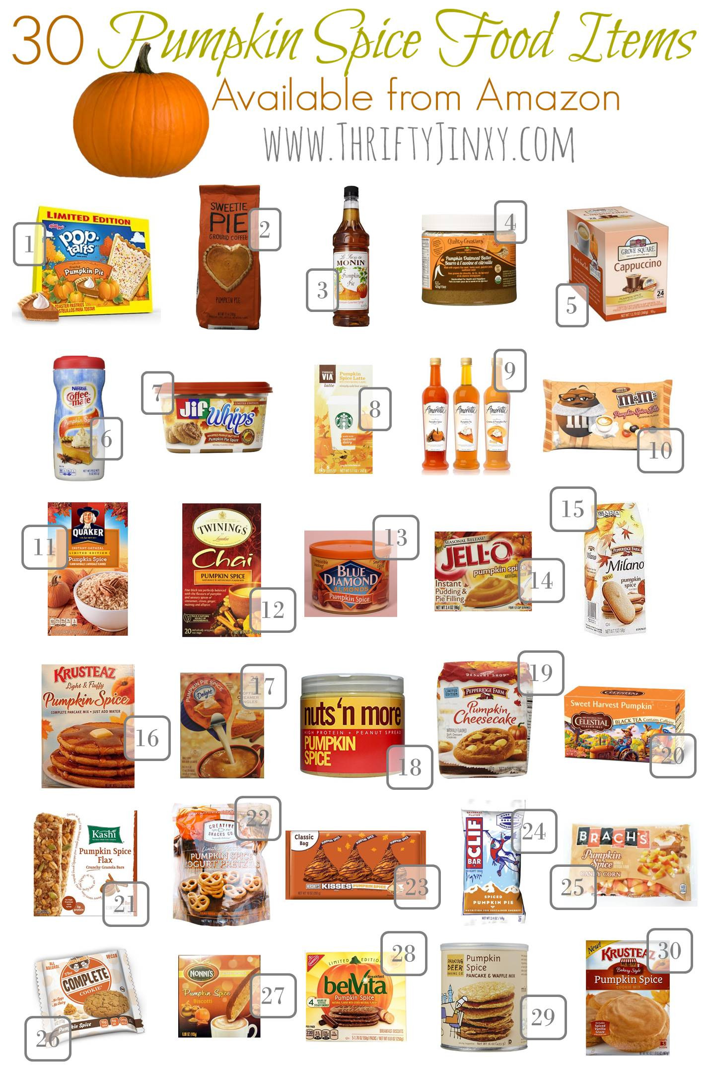 Thanksgiving Dinner List Of Items
 30 Pumpkin Spice Food Items Perfect for Fall Thrifty Jinxy