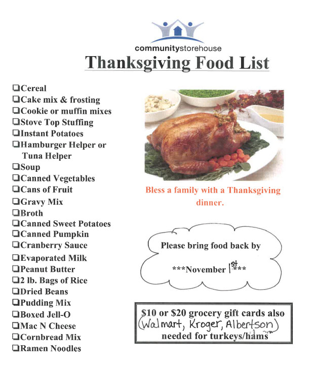 Thanksgiving Dinner List Of Items
 Home Sendera Ranch Elementary