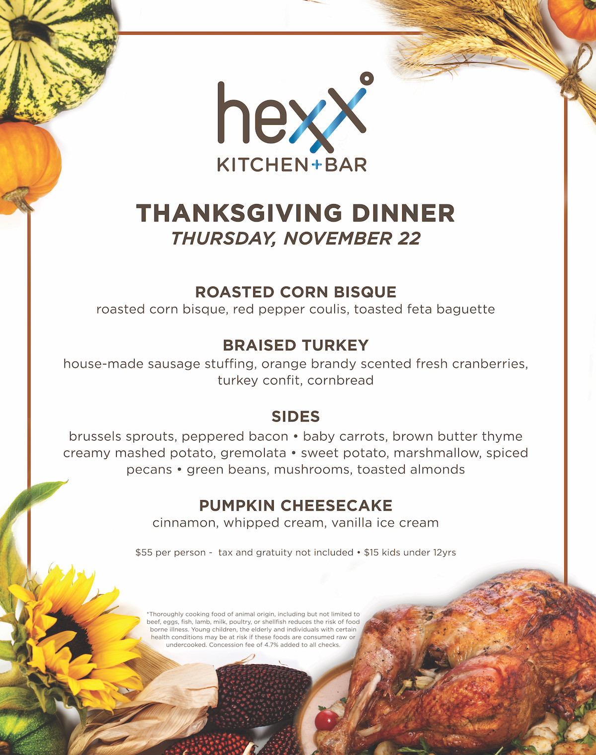 Thanksgiving Dinner Menu
 Thanksgiving Dinner 2018 HEXX kitchen