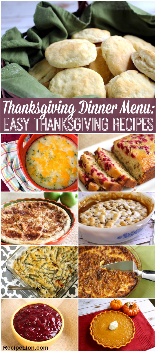 Thanksgiving Dinner Menu
 Thanksgiving Dinner Menu 22 Easy Thanksgiving Recipes