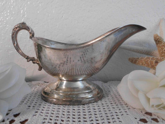 Thanksgiving Gravy Boat
 Vintage Silver Plated Gravy Boat Thanksgiving Buffet