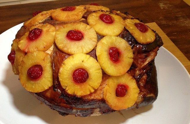 Thanksgiving Ham Recipes With Pineapple
 Pineapple Glazed Whole Smoked Ham Recipe