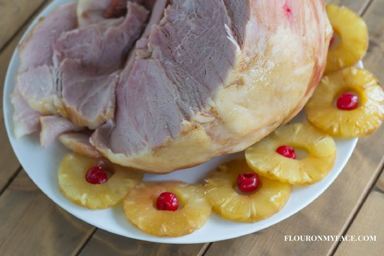 Thanksgiving Ham Recipes With Pineapple
 Brown Sugar Pineapple Glazed Ham Flour My Face