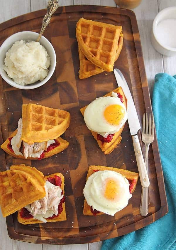 Thanksgiving Leftover Breakfast
 Thanksgiving Leftover Waffle Breakfast Sandwiches
