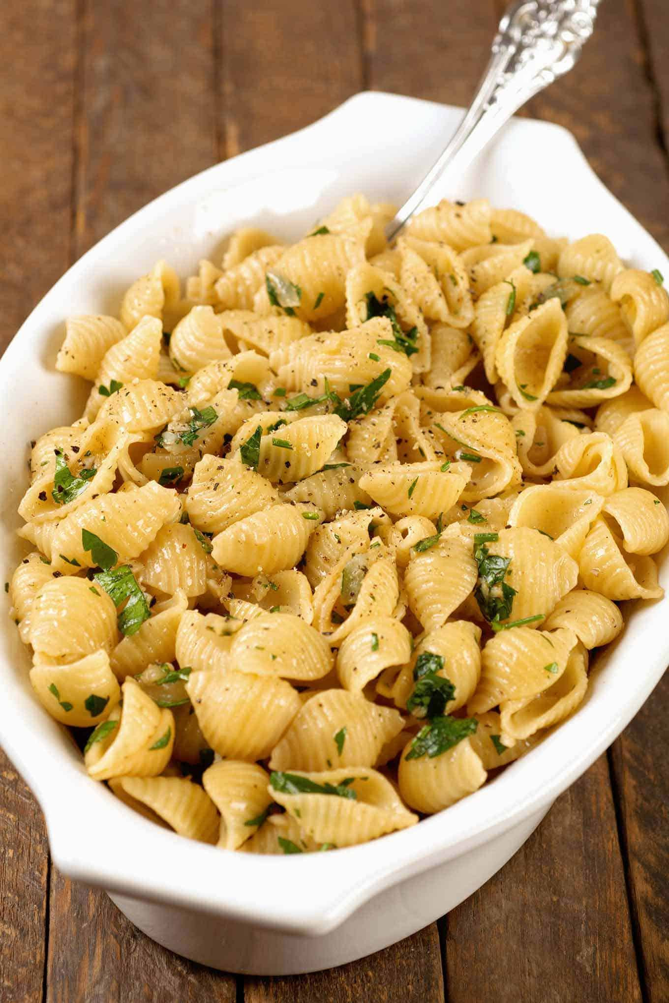 Thanksgiving Pasta Side Dishes
 Garlic Buttered Pasta Shells Recipe
